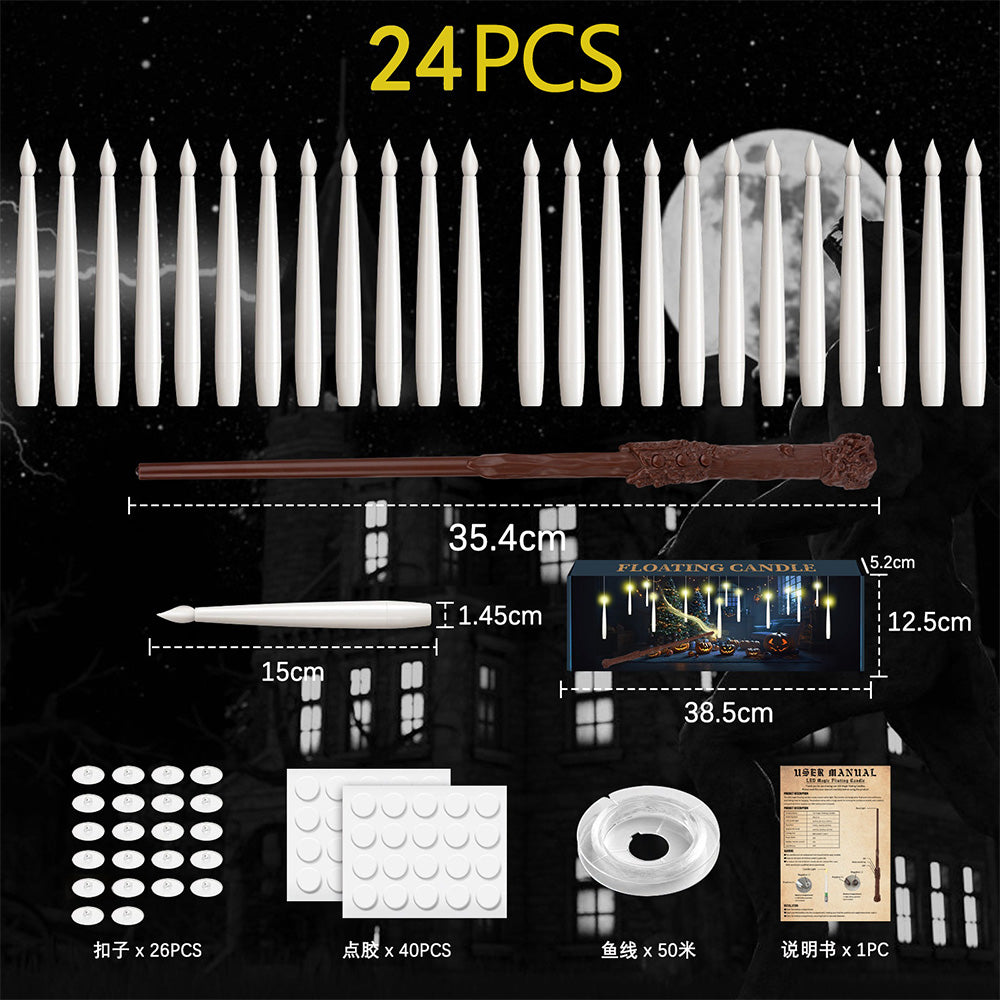 Floating Candles with Wand 12 PCs Magic Hanging Candles Flickering Warm Light Flameless Floating LED Candle Halloween Decoration Floating Candles with Wand 12 PCs Magic Hanging Candles Flickering Warm Light Flameless Floating LED Candle Halloween Decoration